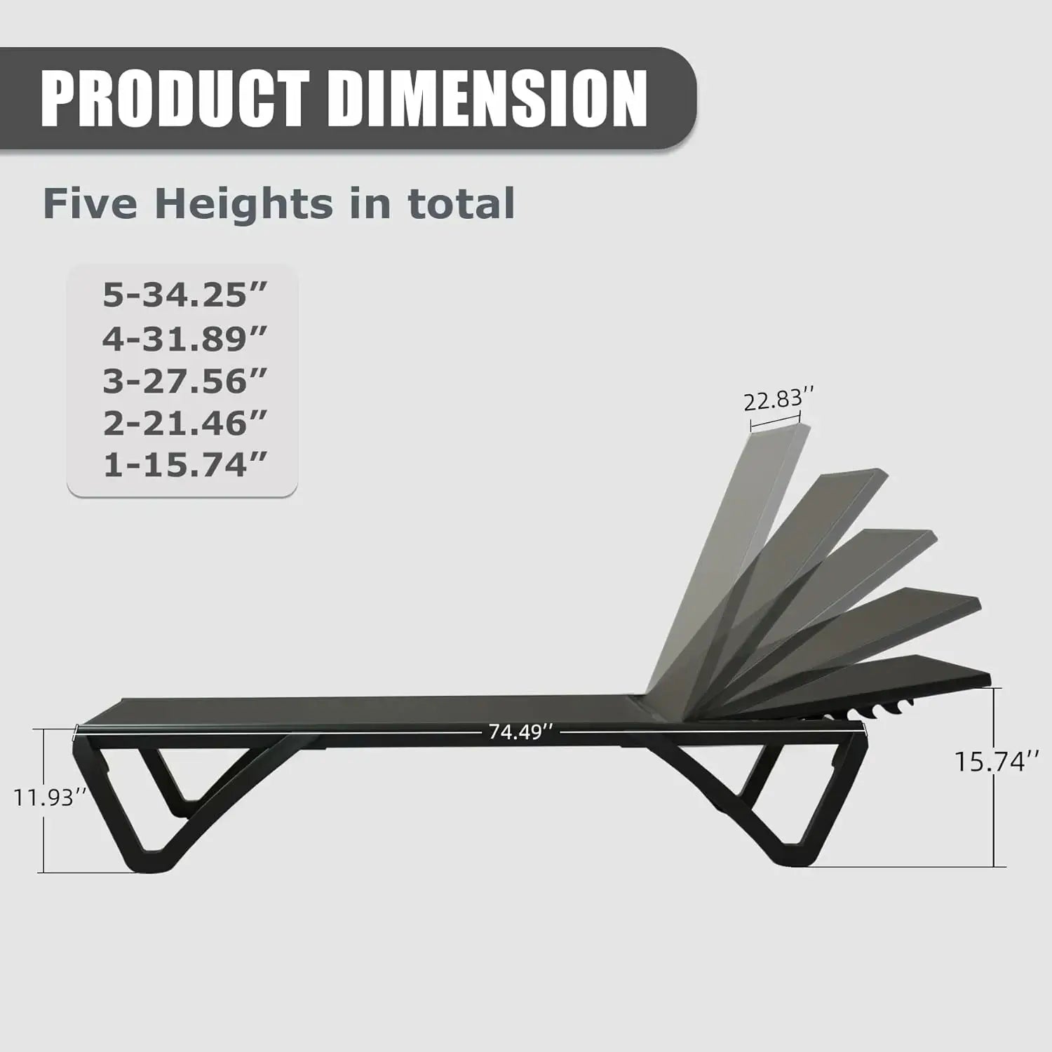 Domi Outdoor Living Pool Lounge Chair#color_Dark Gray