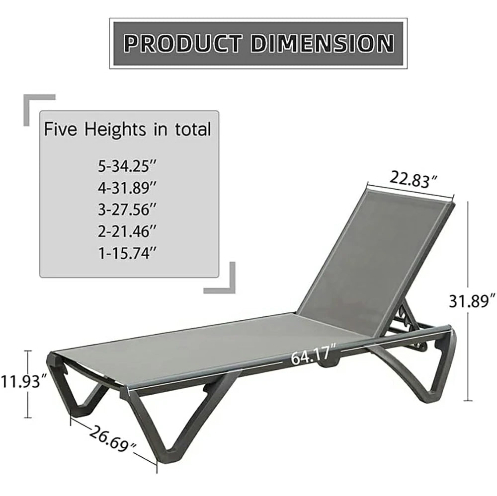 Domi Outdoor Living Pool Lounge Chair#color_Gray