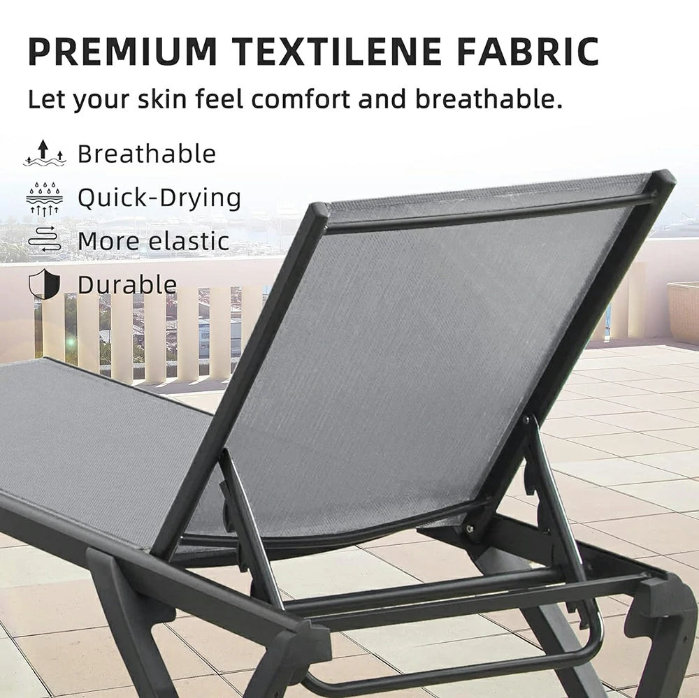 Domi Outdoor Living Pool Lounge Chair#color_Gray
