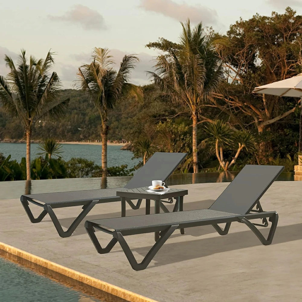 Domi Outdoor Living Pool Lounge Chair#color_Gray
