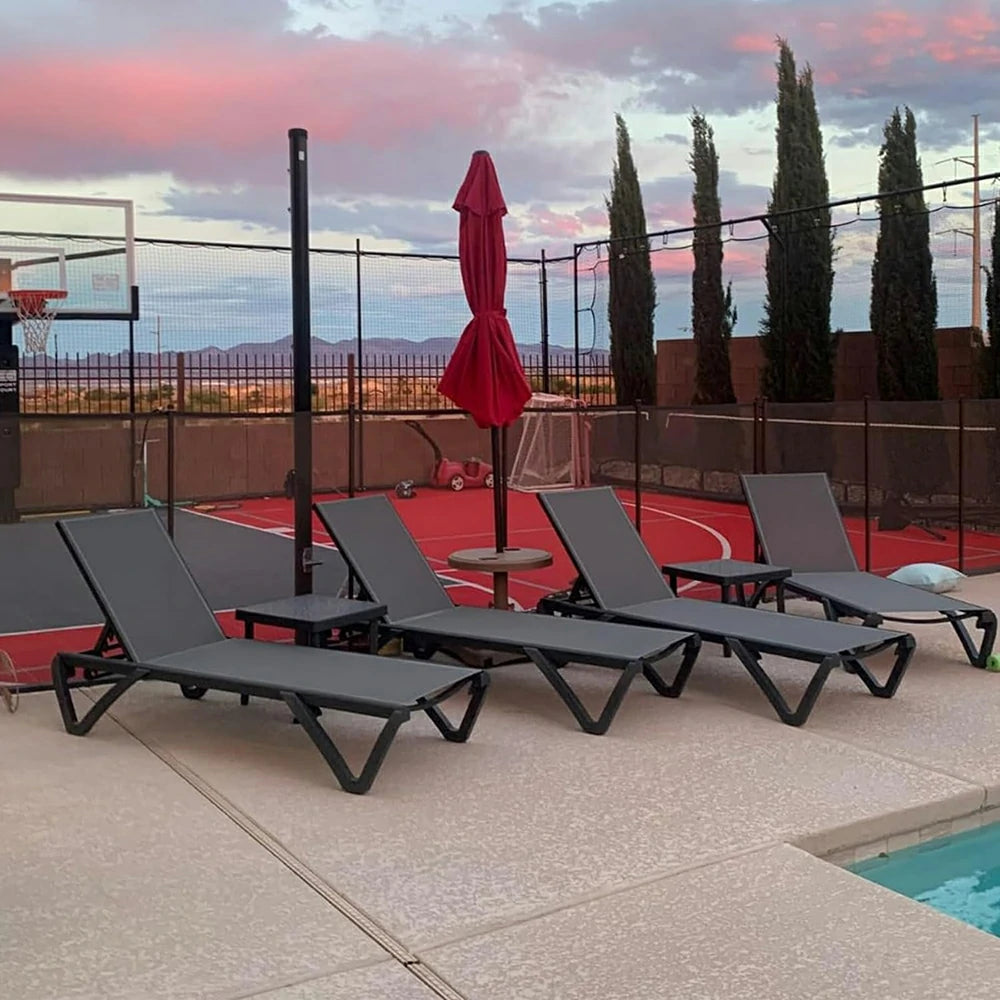 Domi Outdoor Living Pool Lounge Chair#color_Gray
