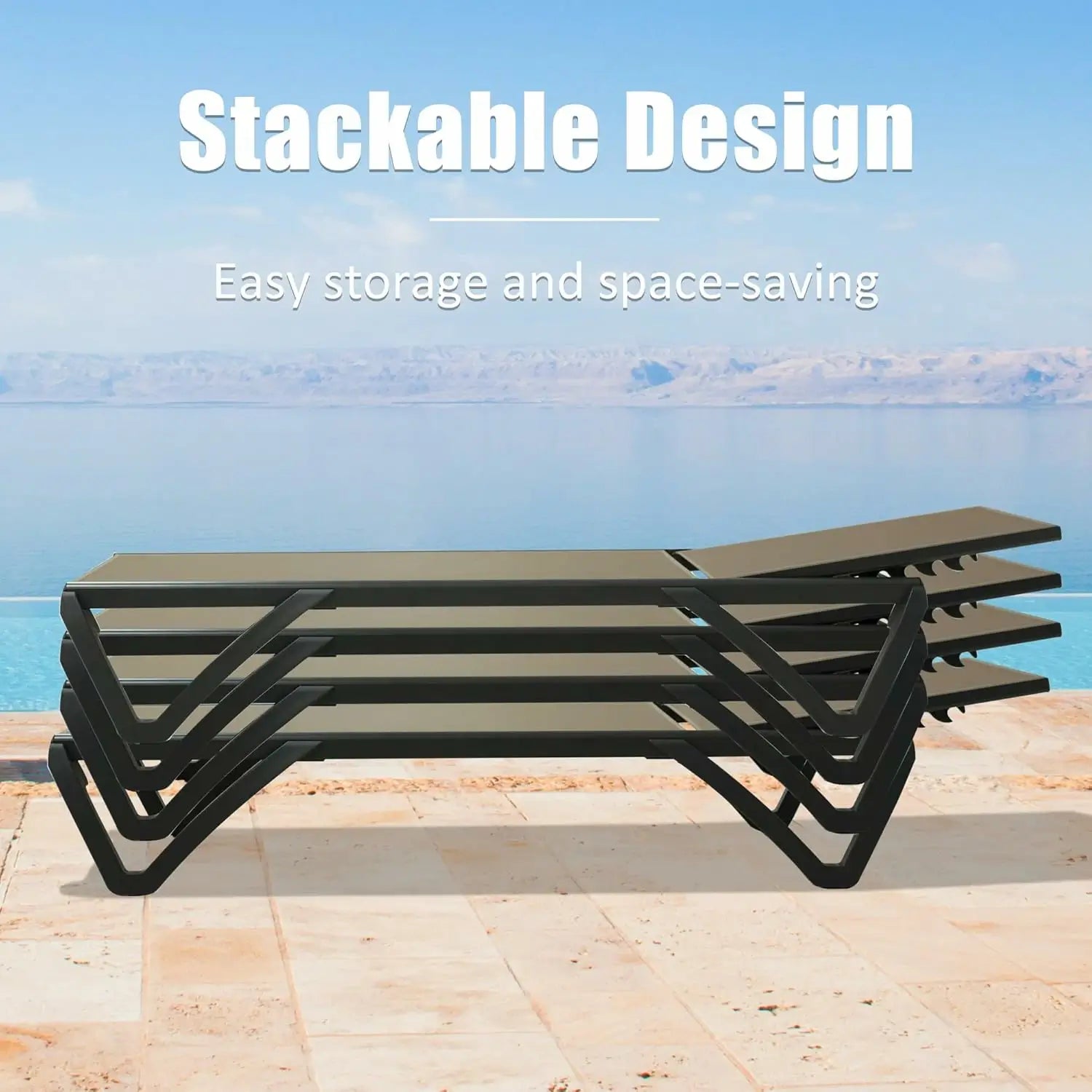 Domi Outdoor Living Pool Lounge Chair#color_Khaki