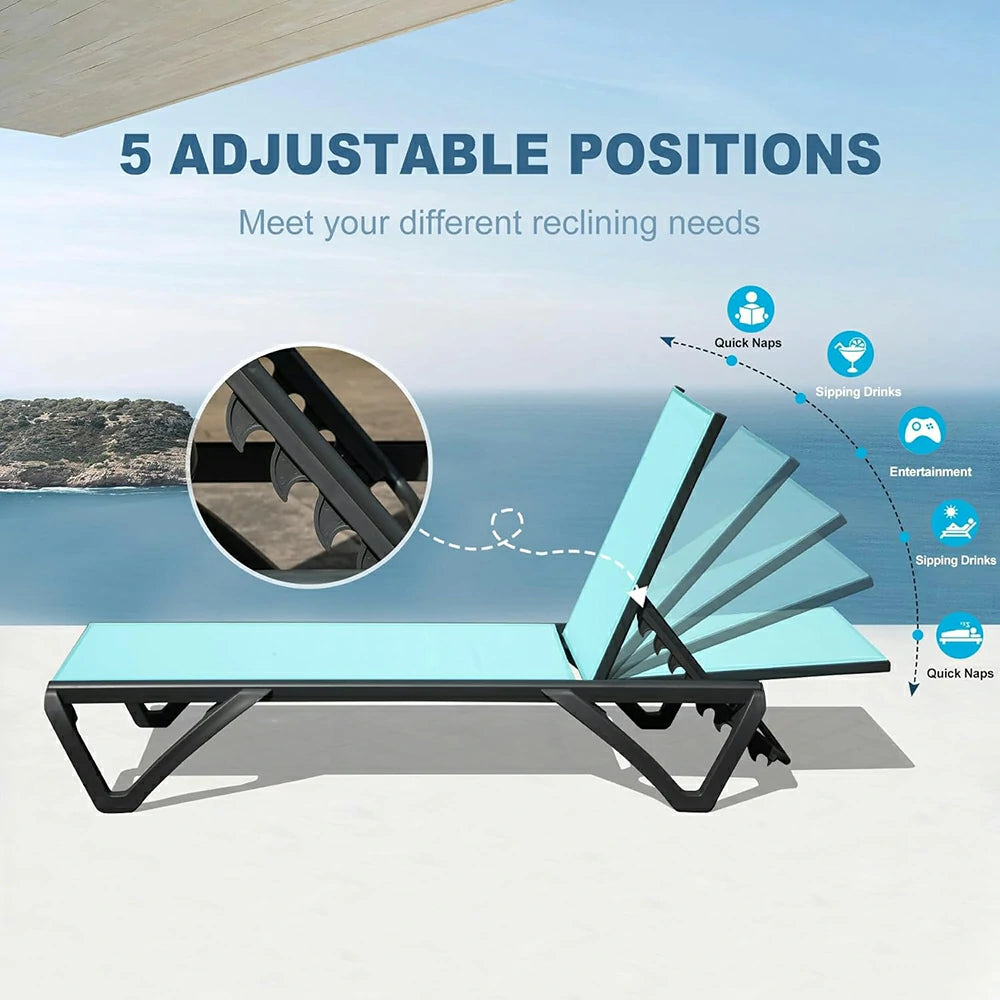 Domi Outdoor Living Pool Lounge Chair#Turquoise Blue