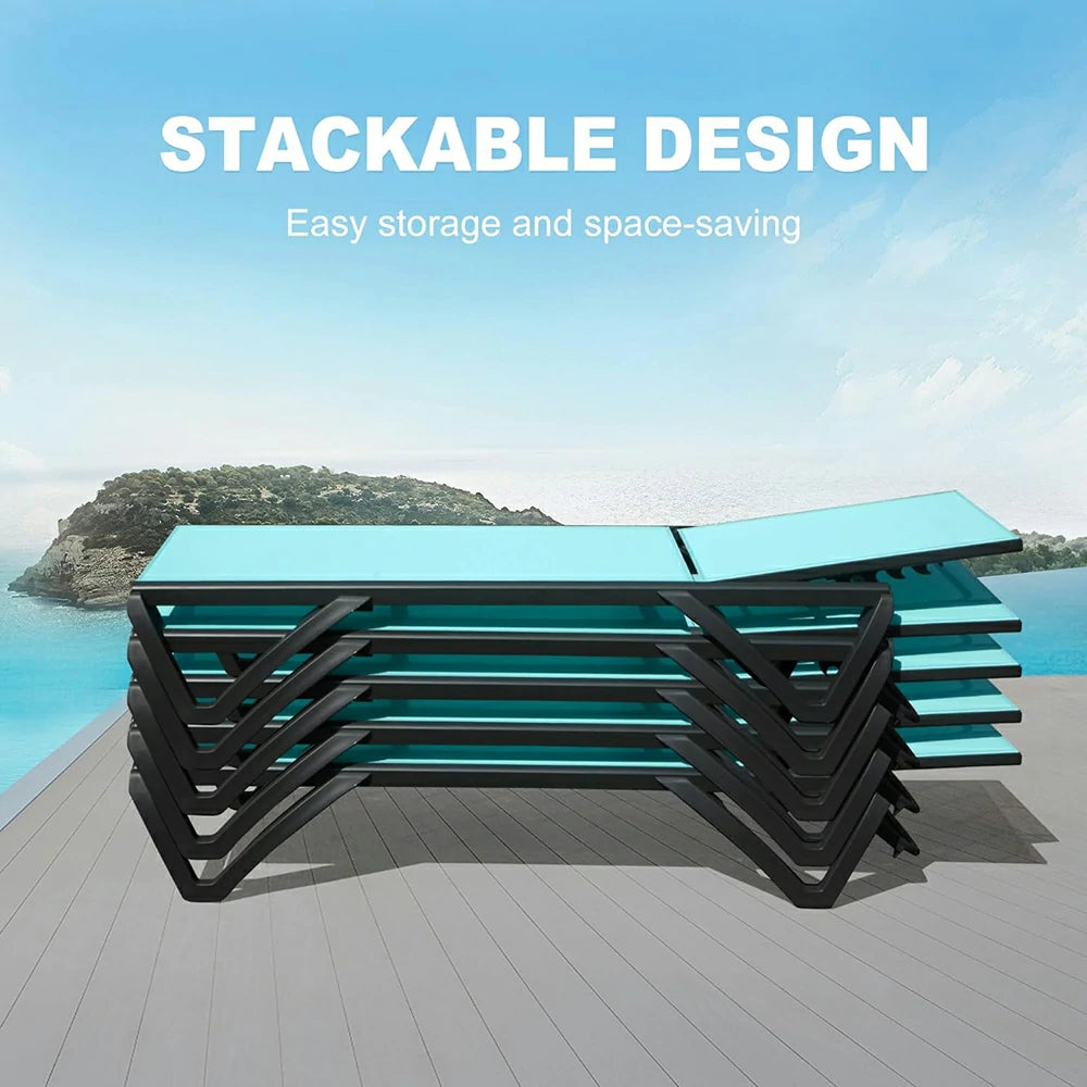 Domi Outdoor Living Pool Lounge Chair#Turquoise Blue