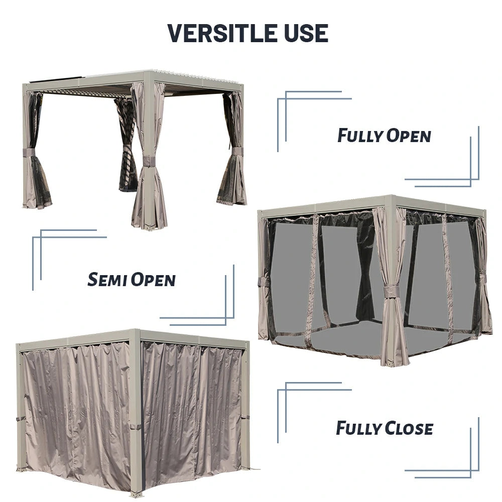 Domi Outdoor Living louvered pergola gray#size_10'x10'