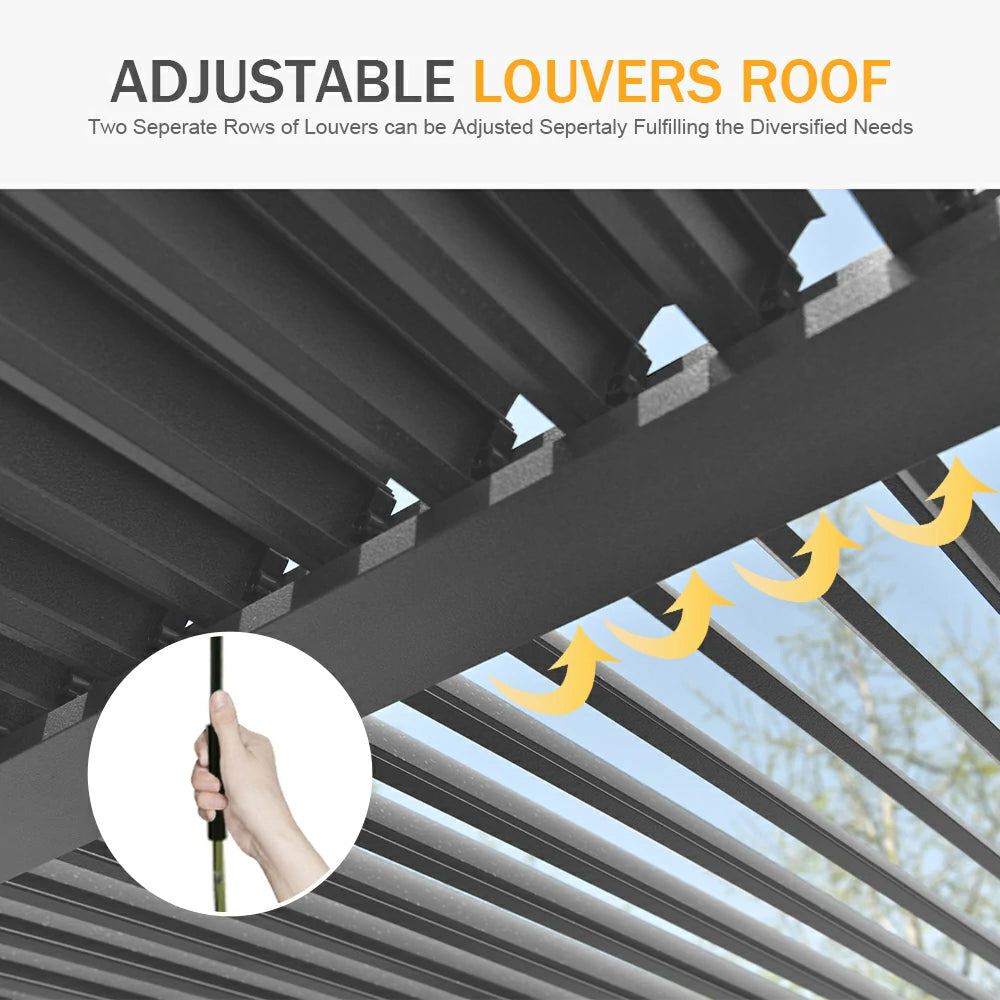 Domi Outdoor Living louvered pergola gray#size_10'x13'