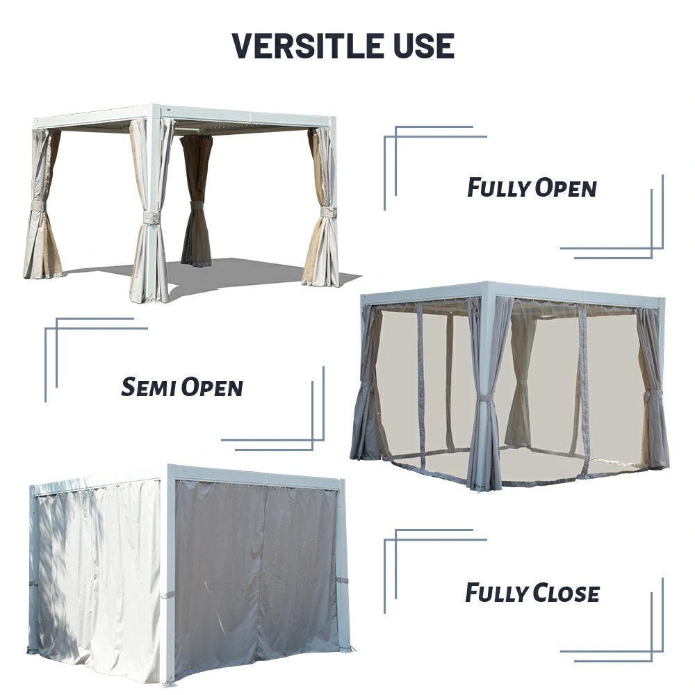 Domi louvered pergola white#size_10' x 12'