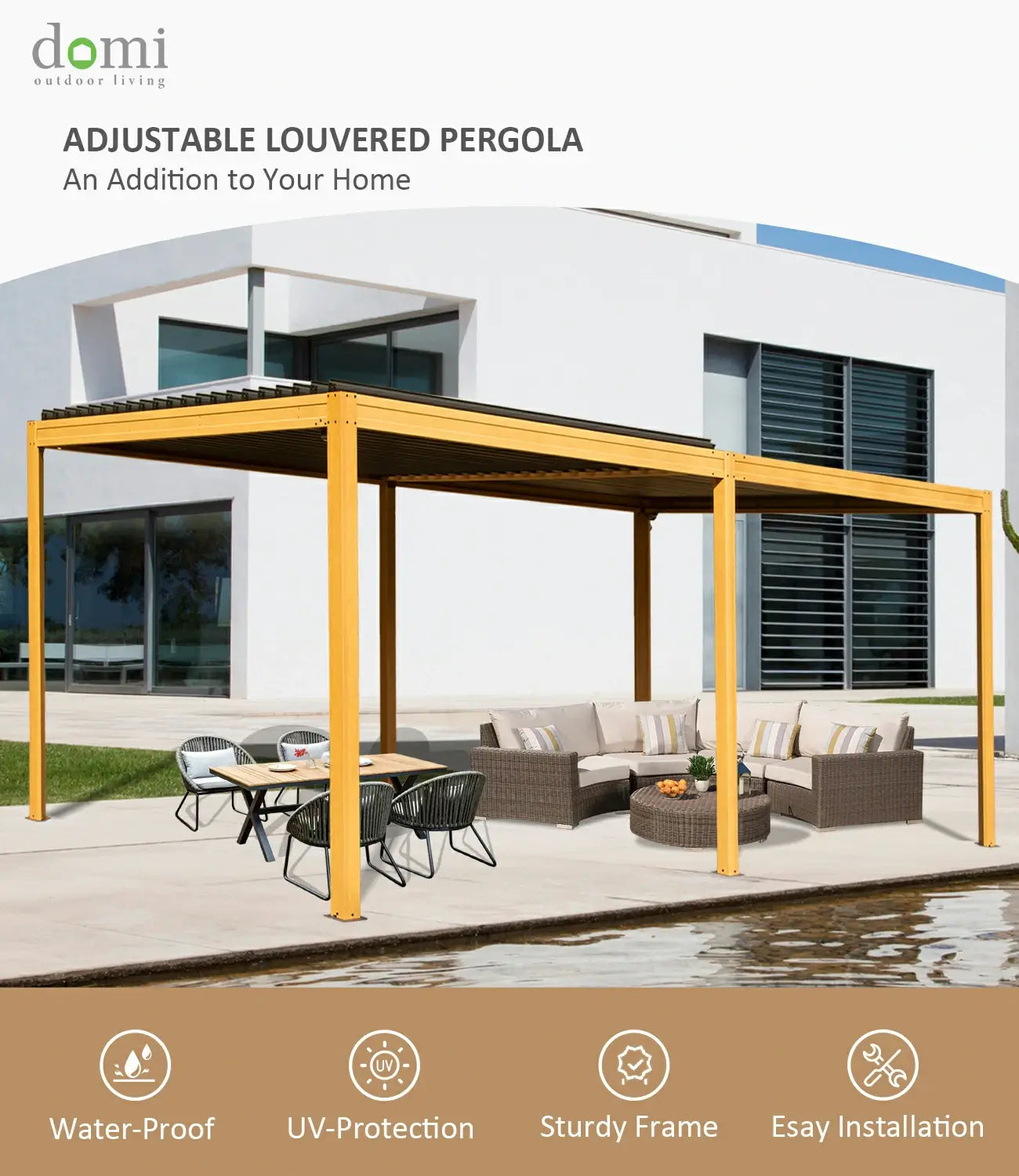 Domi louvered pergola