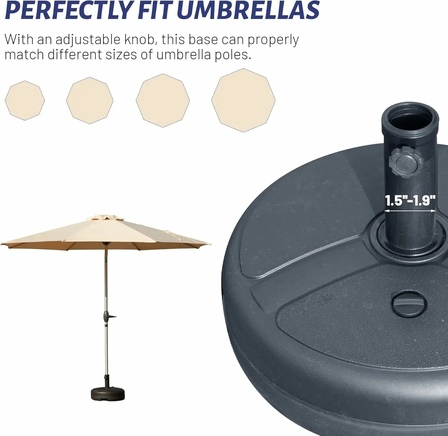 Market Umbrella Base-Round-50 LBS
