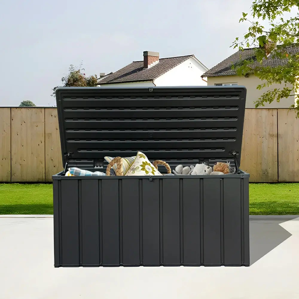 domi metal deck box with resin lid#capacity_120 gallons