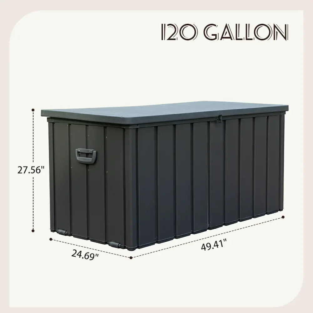 domi metal deck box with resin lid#capacity_120 gallons