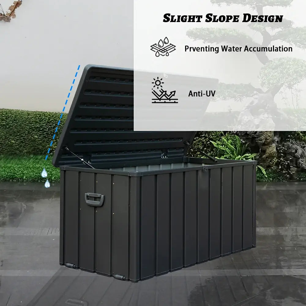 domi metal deck box with resin lid#capacity_120 gallons