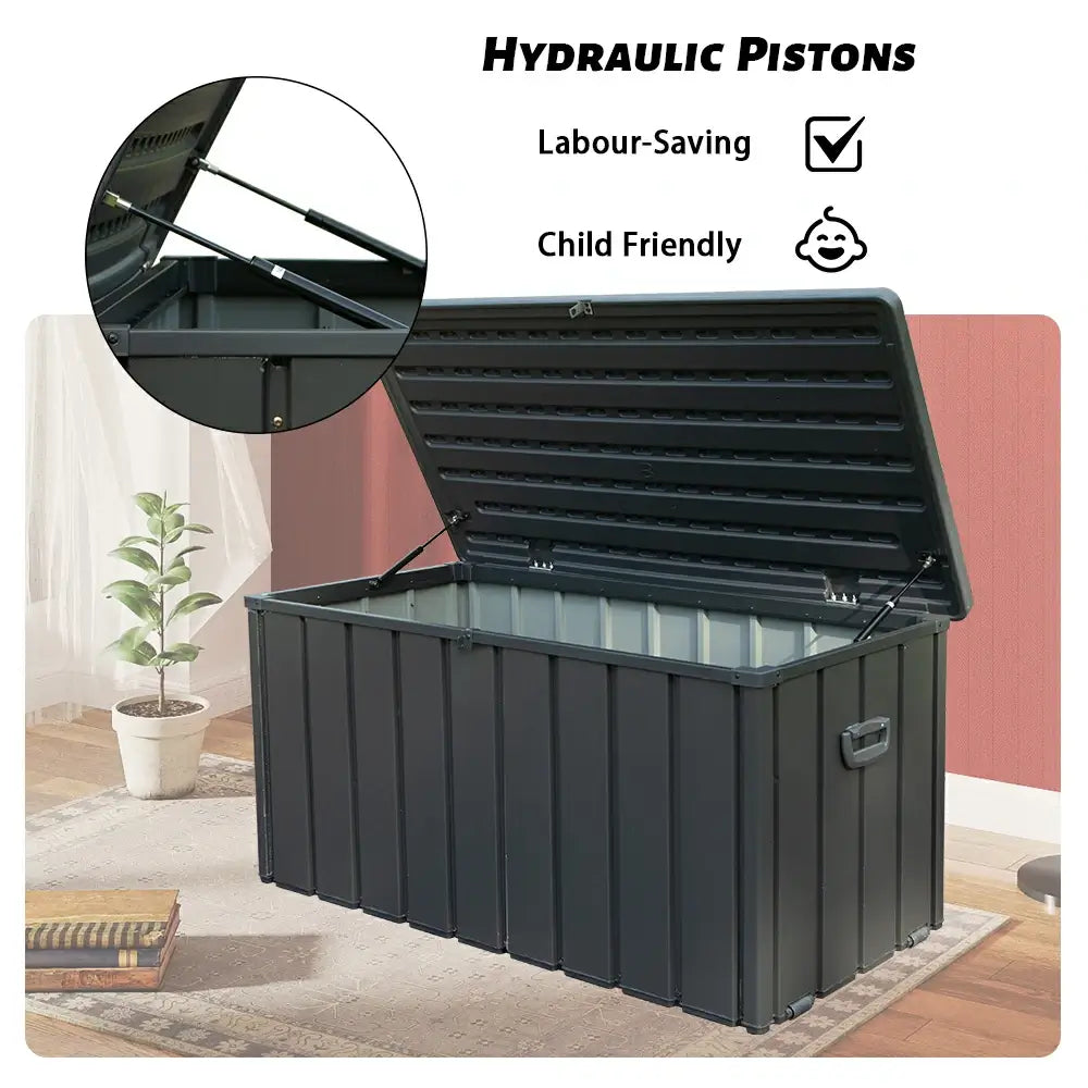 domi metal deck box with resin lid#capacity_120 gallons