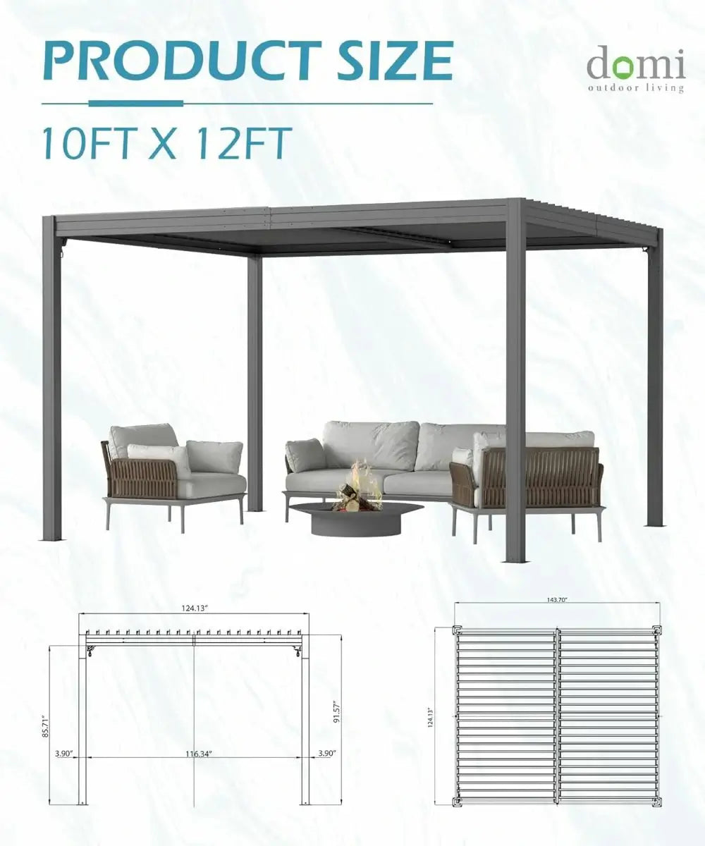 domi louvered pergola#size_10'x12'