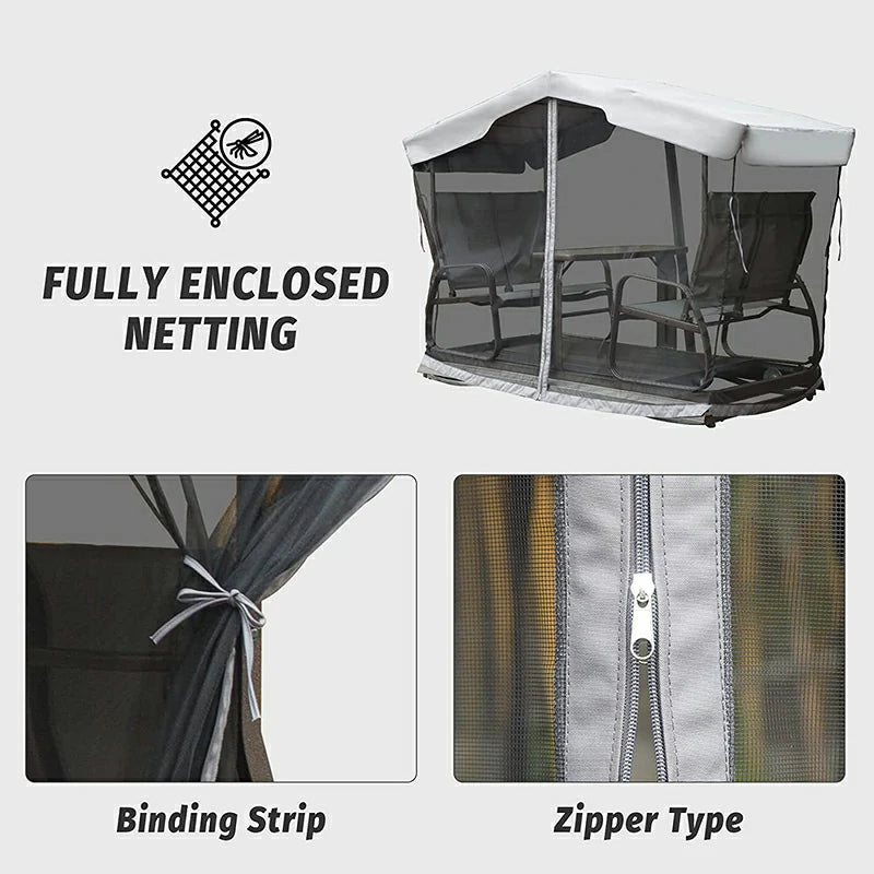 Domi Outdoor Living Patio Glider Benches with Canopy