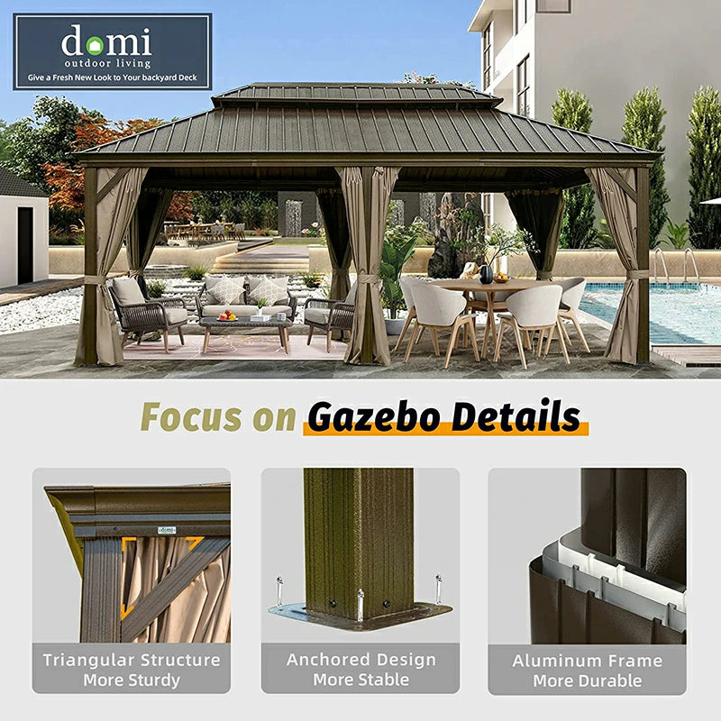 Domi Outdoor Living Hardtop Gazebo#size_12'x18'