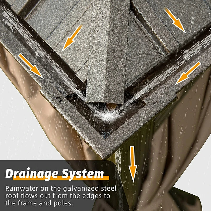 Domi Outdoor Living Hardtop Gazebo#size_12'x18'