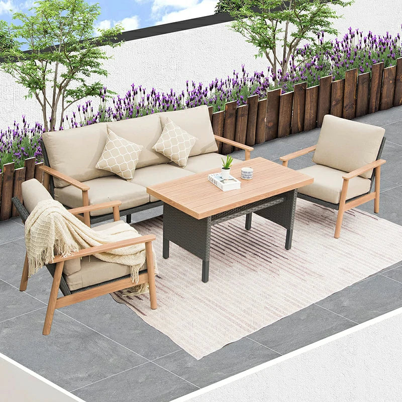 Domi Outdoor Living patio sofa set#color_khaki