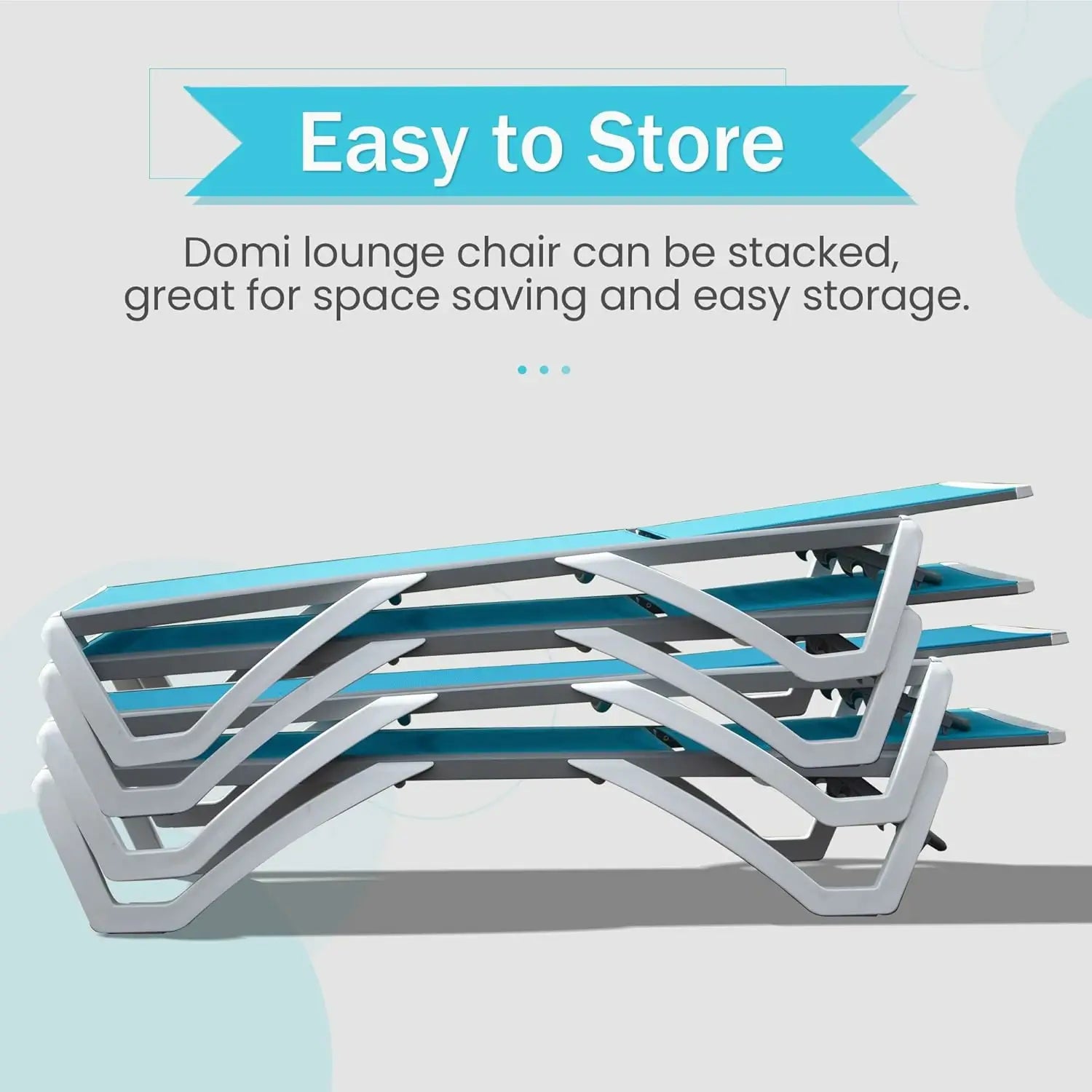 Domi Patio Chaise Lounge 3 Pcs#color_turquoise blue