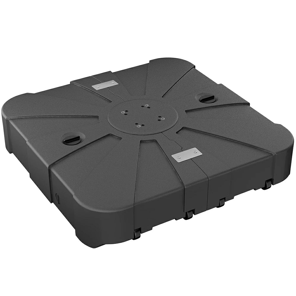 double patio umbrella base 287 lb. Plastic Patio Umbrella Base with Wheels in Black for Double Top Umbrellas