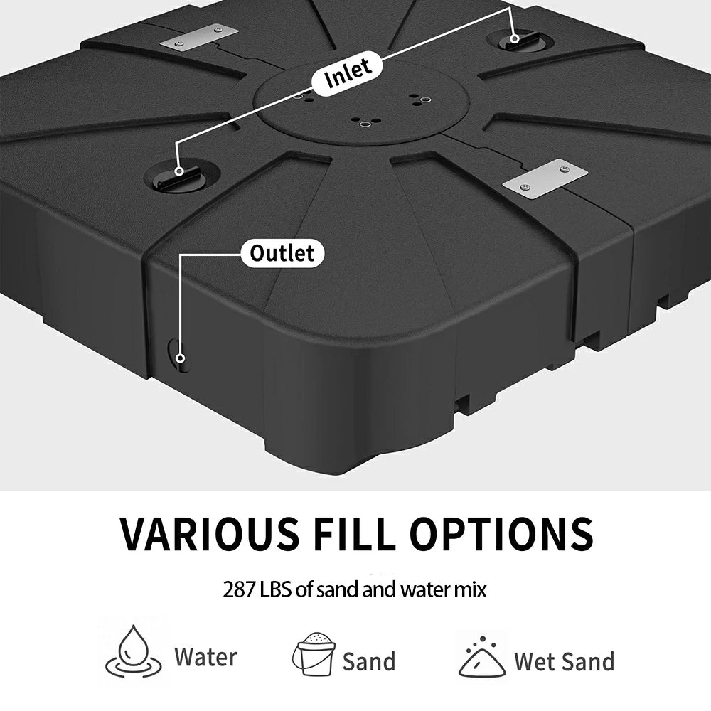 Double Top Cantilever Patio Umbrella Base- 287 LBS