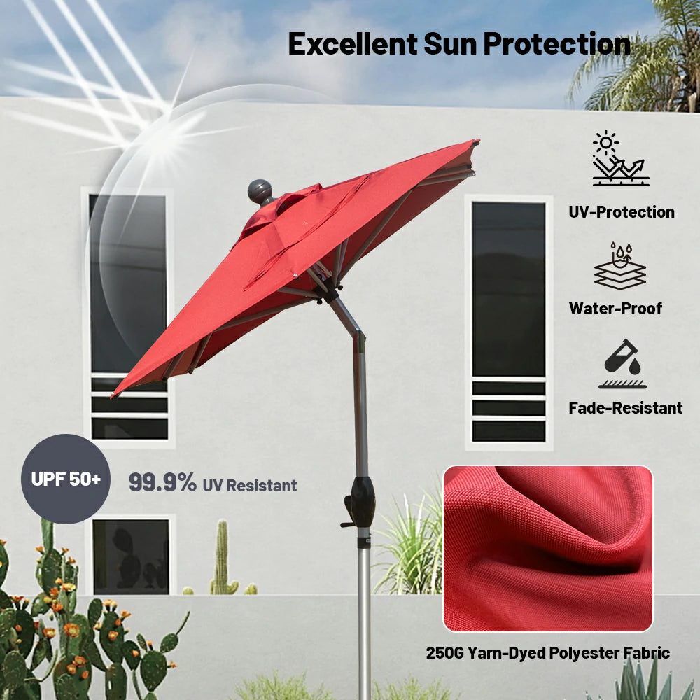 domi market umbrella rectangle #color_brick red