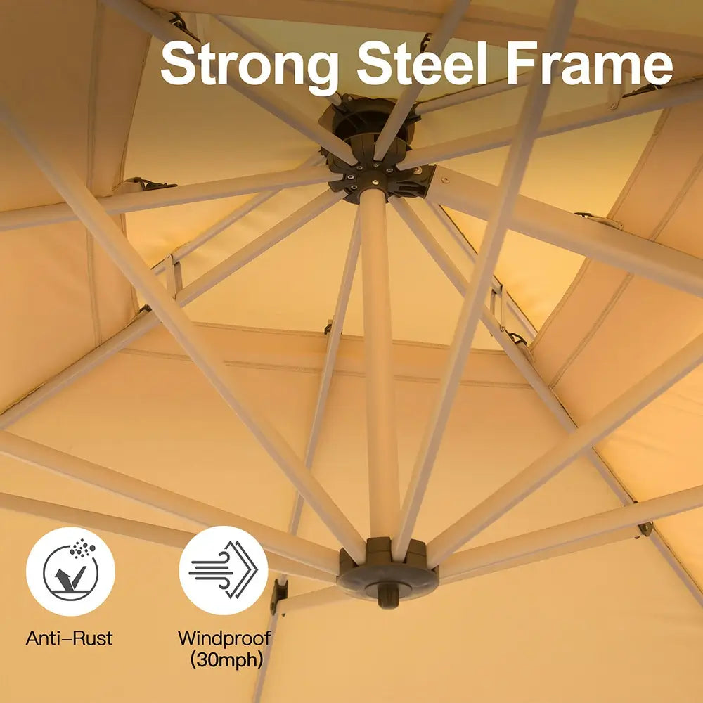 domi patio umbrella square 10x10#color_Beige