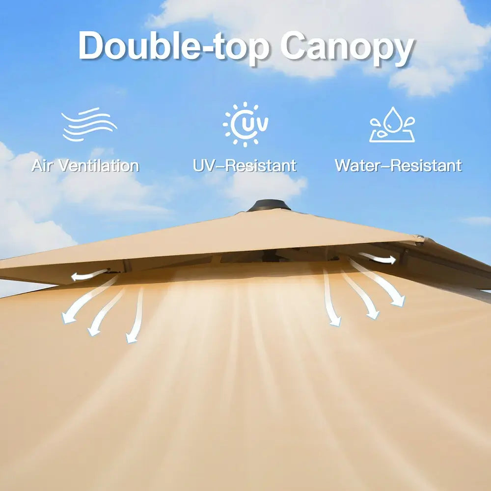 domi patio umbrella square 10x10#color_Beige