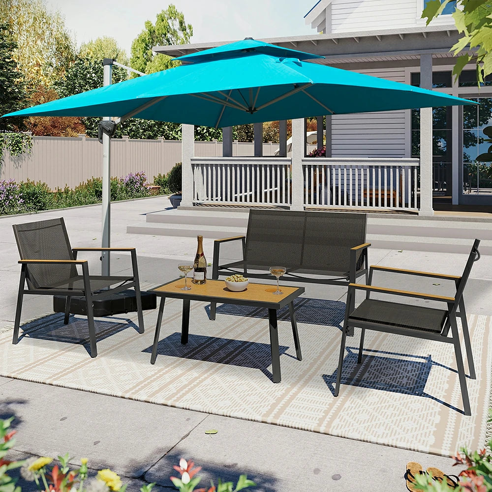 domi patio umbrella square 10x10#color_Turquoise Blue