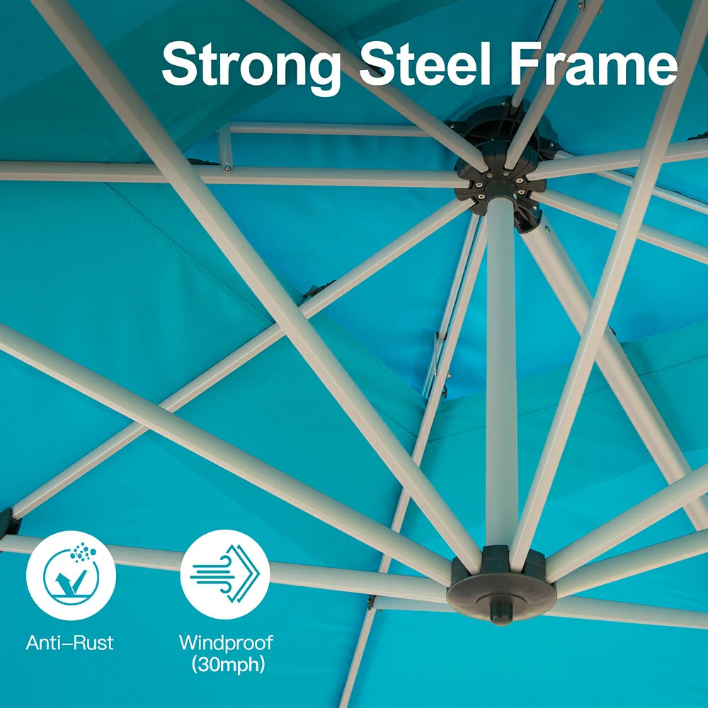 domi patio umbrella square 10x10#color_Turquoise Blue