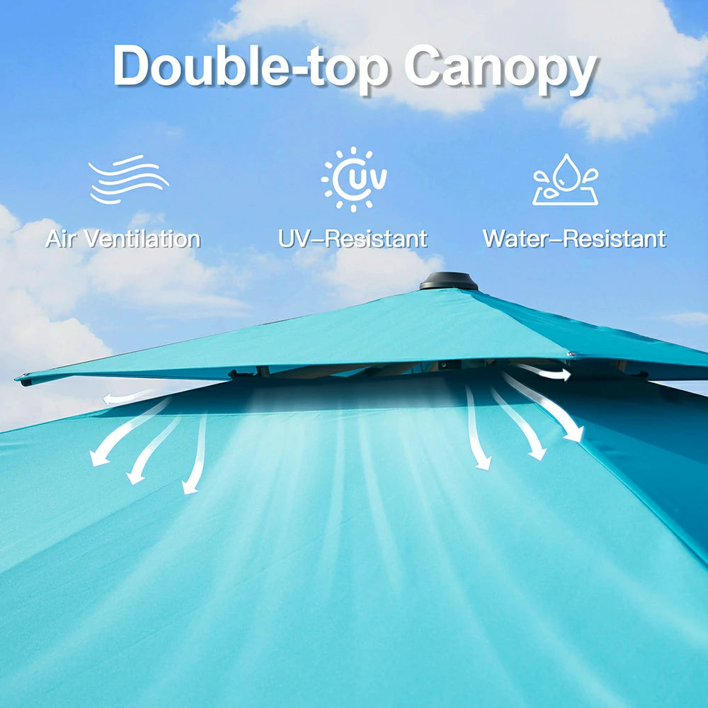 domi patio umbrella square 10x10#color_Turquoise Blue