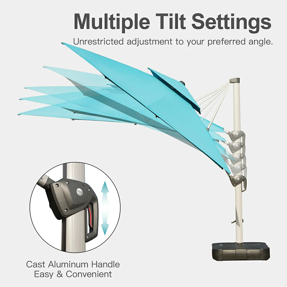 domi patio umbrella square 10x10#color_Turquoise Blue