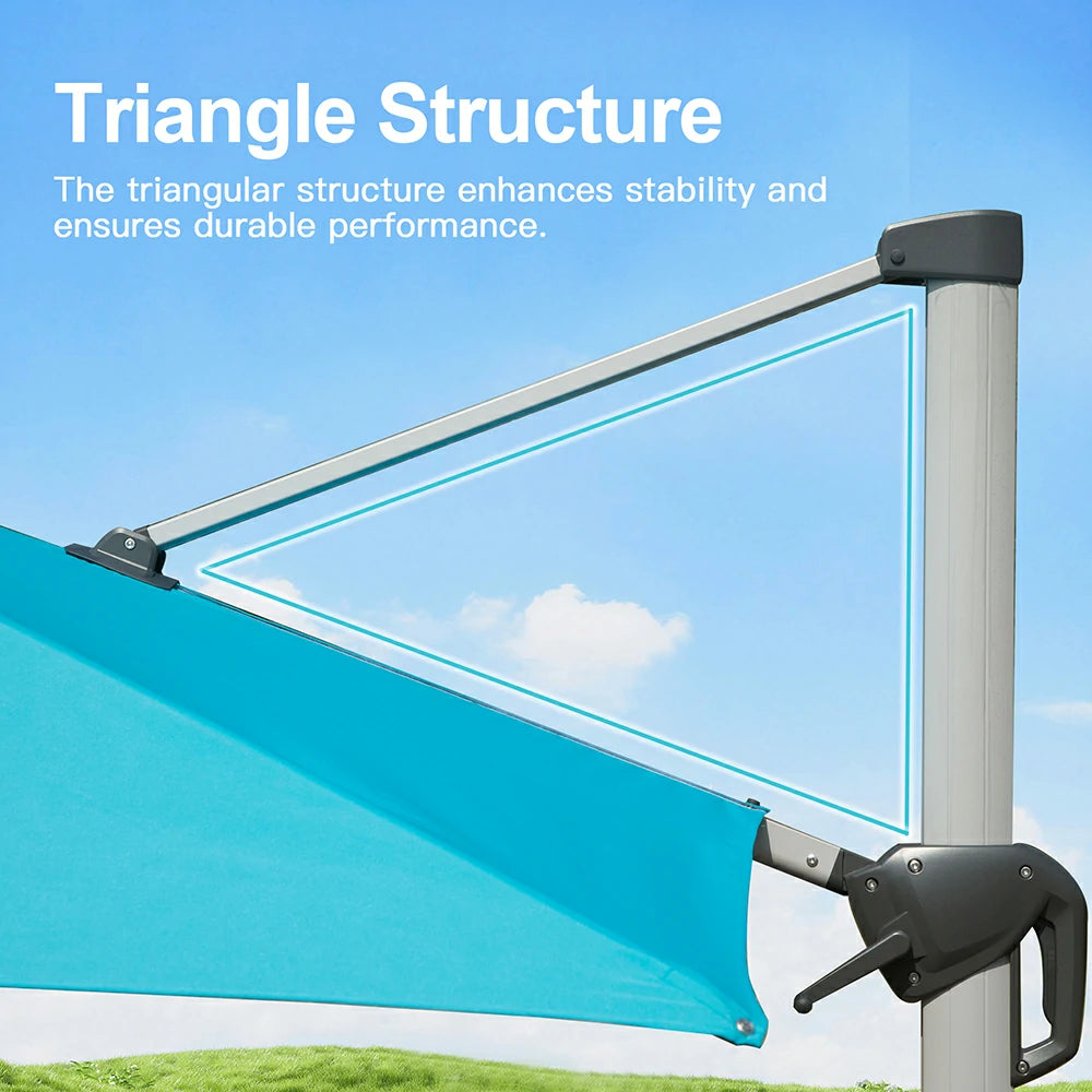 domi patio umbrella square 10x10#color_Turquoise Blue