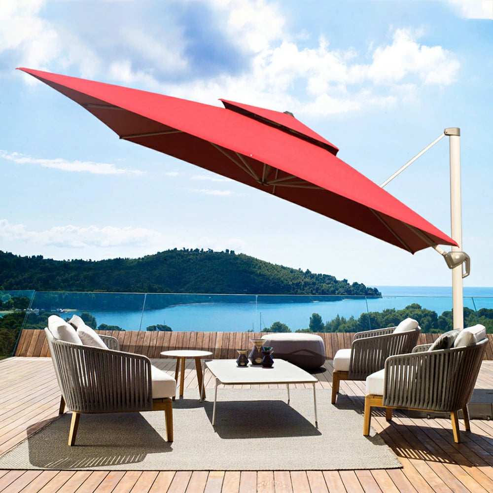 domi patio umbrella square 10x10#color_Brick Red
