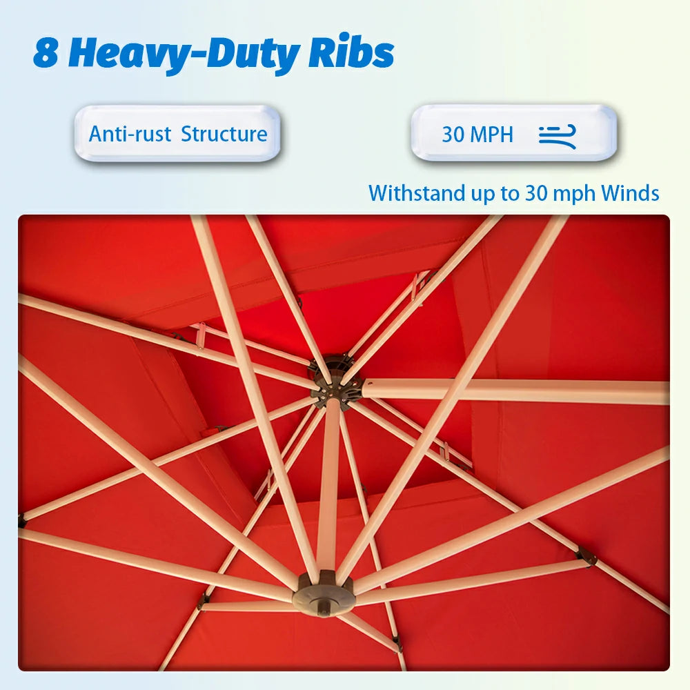 domi patio umbrella square 10x10#color_Brick Red