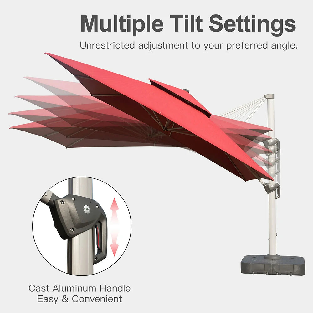 domi patio umbrella square 10x10#color_Brick Red