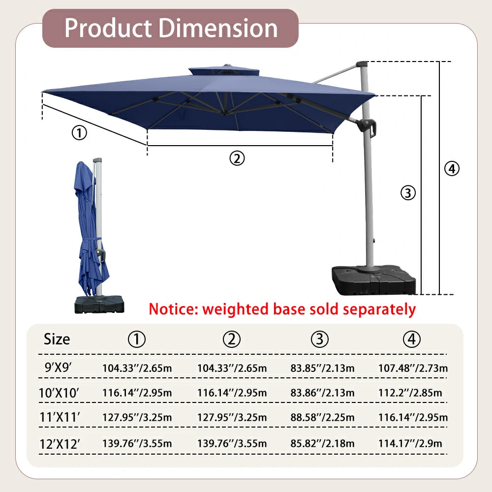 domi patio umbrella square#color_Navy Blue