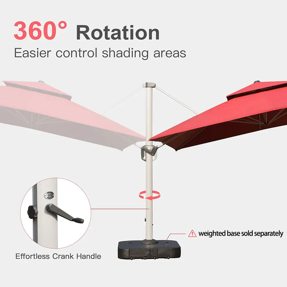 domi patio umbrella square 10x10#color_Brick Red