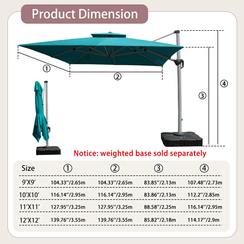 domi patio umbrella square#color_Turquoise Blue