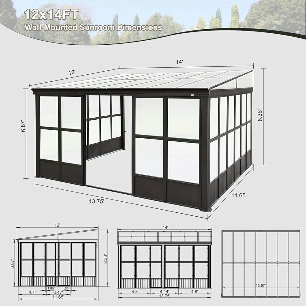 domi wall mounted sunroom#size_12'x14'