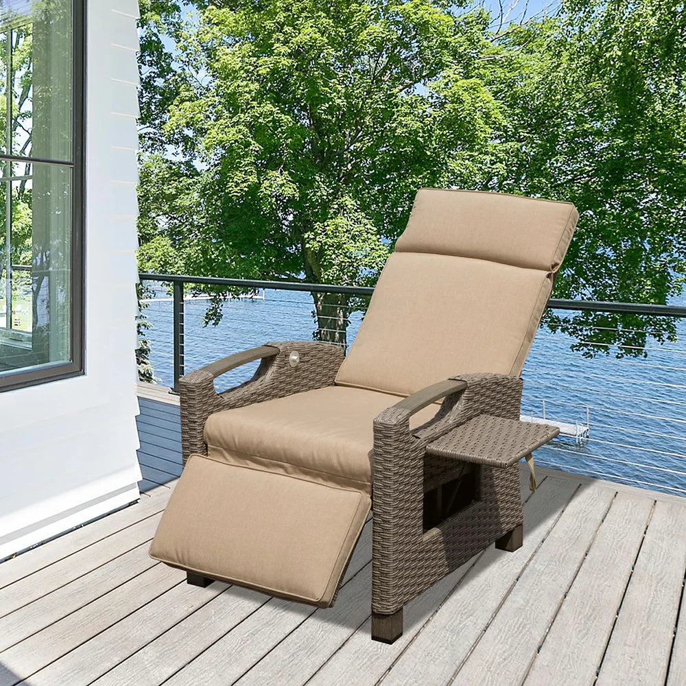 Domi Rattan Lounge Chair#color_Beige