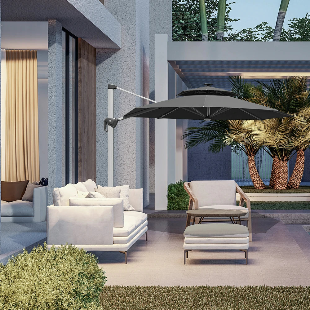 domi cantilever patio umbrella #color_Dark Gray