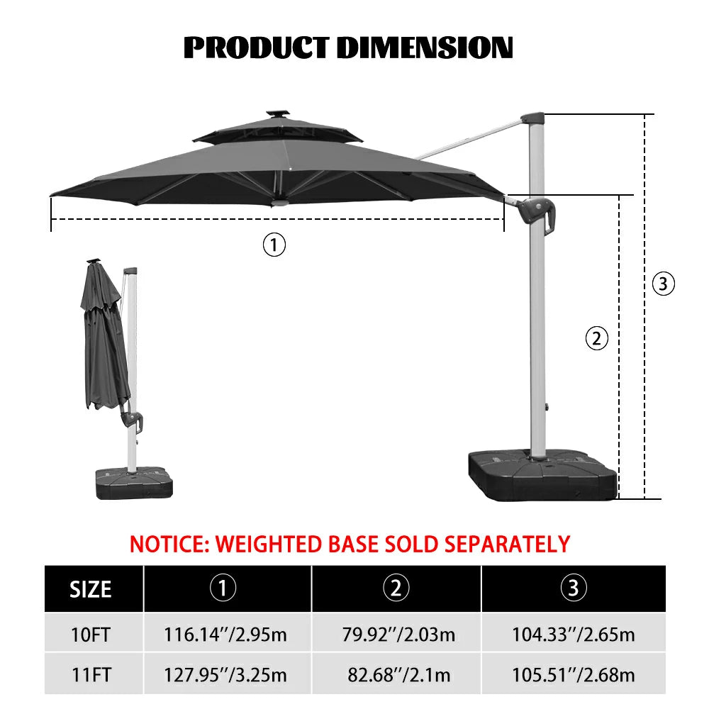 domi cantilever patio umbrella #color_Dark Gray