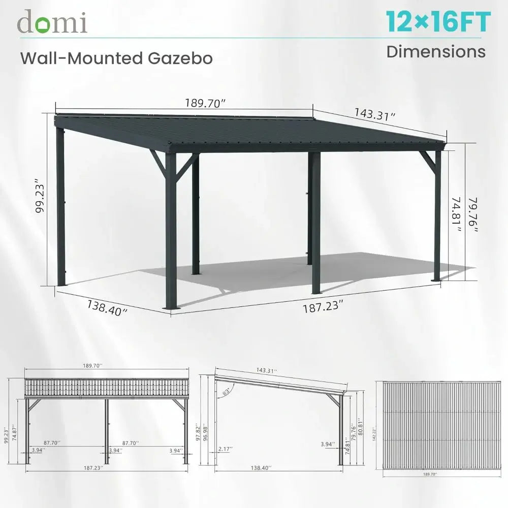 Domi wall mounted gazebo#size_12'x16'