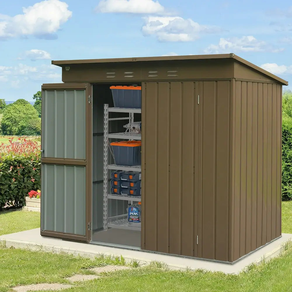 Domi Outdoor Living storage shed sloping roof#size_6'x4'