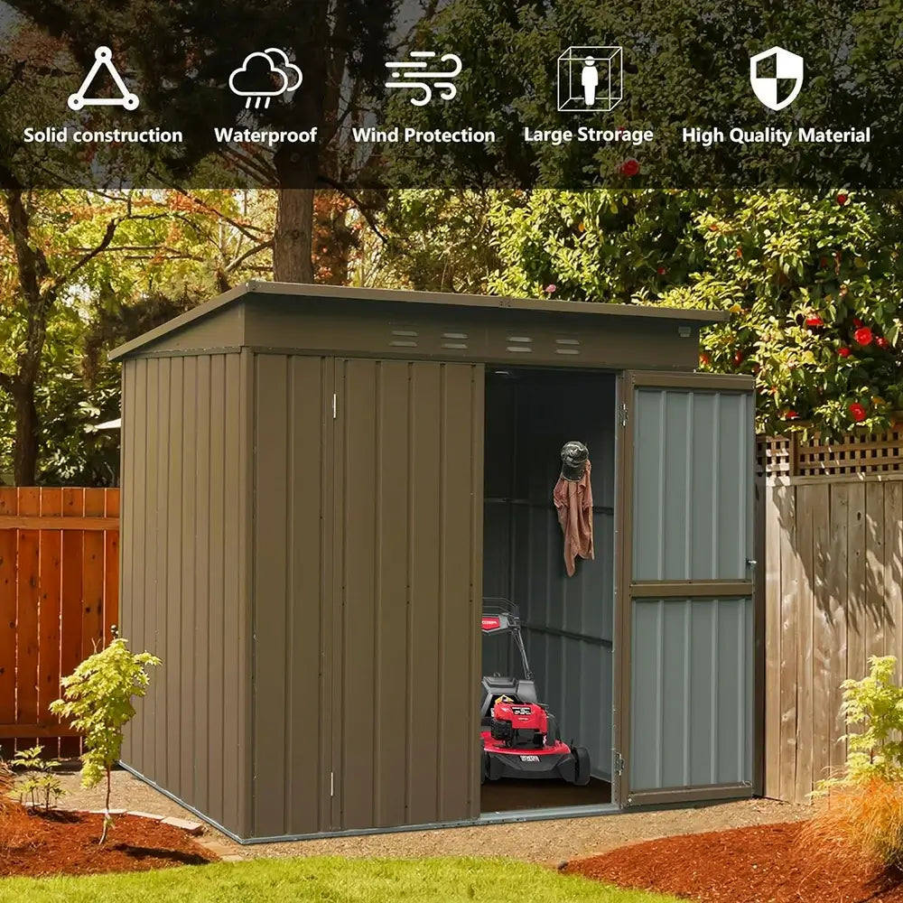 Domi Outdoor Living storage shed sloping roof#size_6'x4'