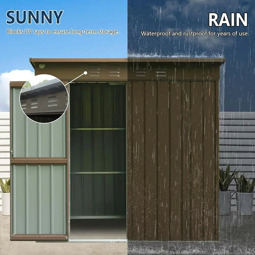 Domi Outdoor Living storage shed sloping roof#size_6'x4'