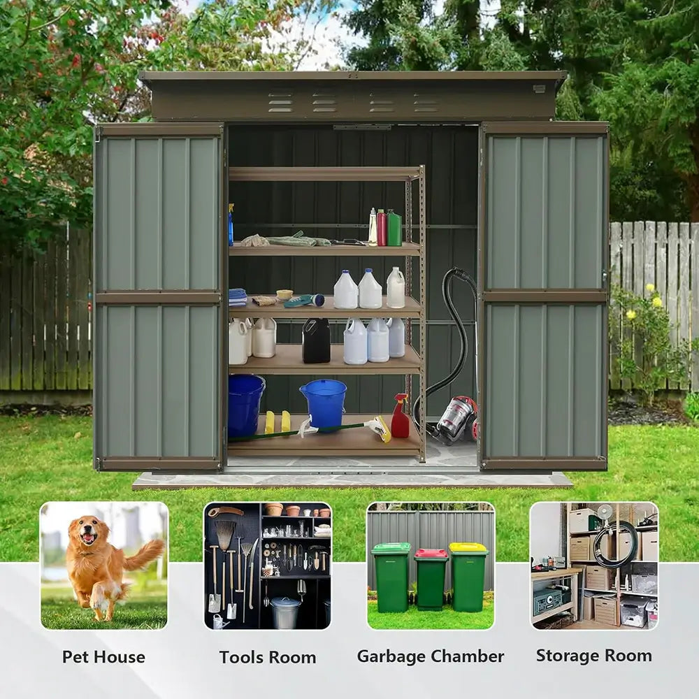 Domi Outdoor Living storage shed sloping roof#size_6'x4'