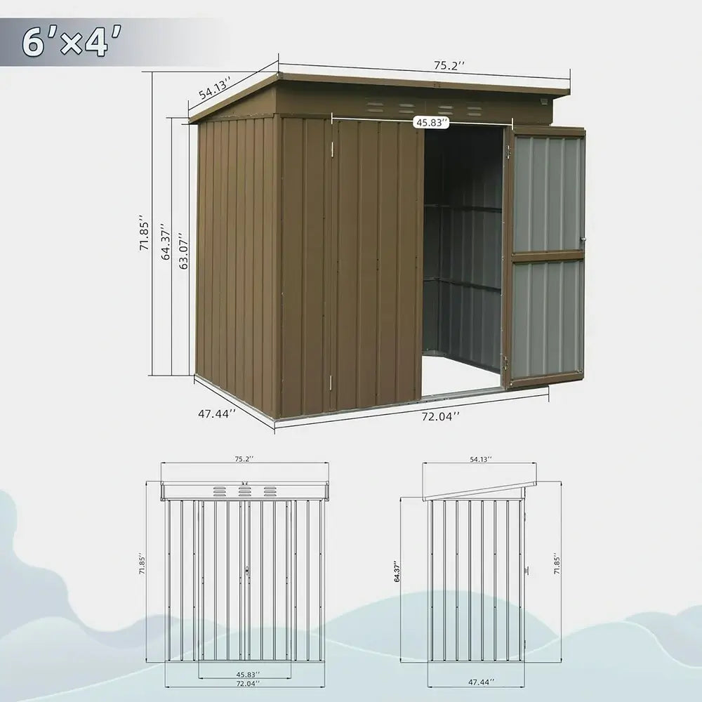 Domi Outdoor Living storage shed sloping roof#size_6'x4'