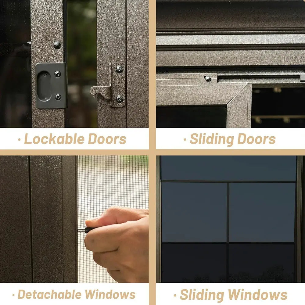 Domi Outdoor Living wall mounted sunroom#size_10' x 12'